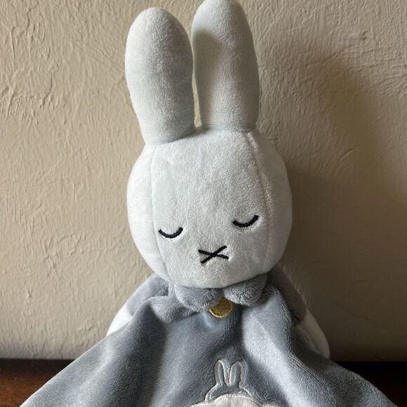 Miffy Bunny Baby Security Blanket Gray Cloud Douglas Cuddle Toy Satin Trim Lovey - Picture 5 of 11